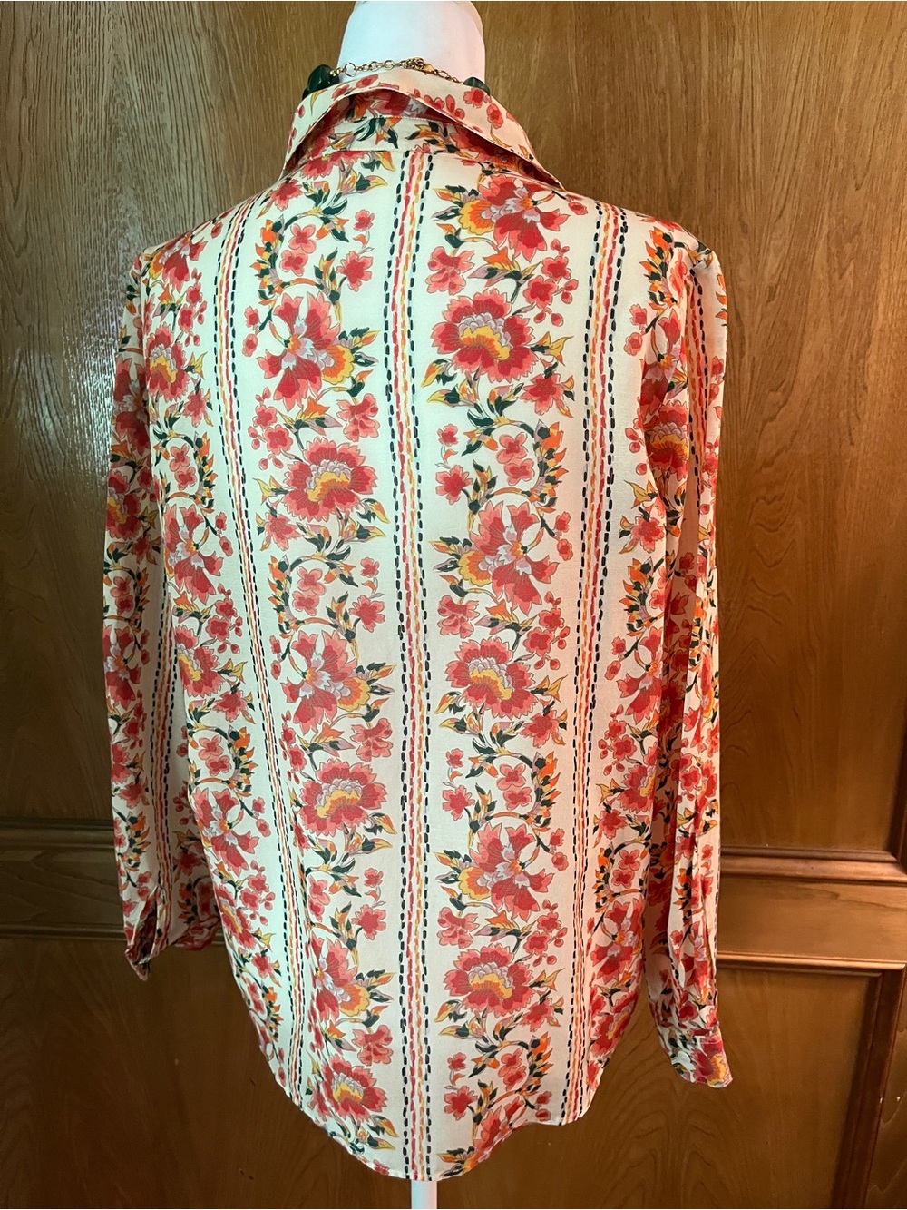 Sz 6 Sezane Fiori Rossi Print Button-Down Pierro Shirt Sz 38 UK - Picture 14 of 17